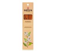 Sattva Ayurveda Bâtons d'encens Neroli de qualité supérieure - Bâtons d'encens naturels pour la relaxation - Parfum frais de fleurs d'agrumes roulés à la main - 15 bâtons de 30 g