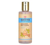 Sattva Ayurveda Gel douche au bois de santal - Gel douche naturel doux avec tensioactifs végétaux et huiles essentielles - Nettoyage hydratant du corps - Sans SLS SLES - 210 ml
