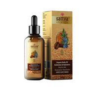 Sattva Ayurveda Huile de massage bio pour le corps - Certifié Cosmos Organic avec Tamanu et vitamine E - Huile de soin naturelle avec effet exfoliant pour une peau lisse et souple - 100 ml