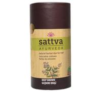 Sattva Ayurveda Lot de 2 teintures végétales au henné naturel sans produits chimiques - Teinture bio certifiée végétalienne et ECOCERT pour des cheveux sains, brillance et volume - Brun profond