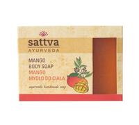 Sattva Ayurveda Savon à la mangue - Savon naturel fait main à la mangue et au miel - Nettoyage doux pour le visage et le corps - Avec huile de germe de riz et huile d'olive - 125 g