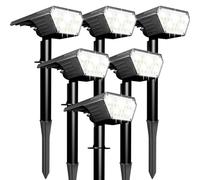 Satucol Lot de 6 spots solaires d'extérieur, allumage/extinction automatique, étanches IP65, éclairage extérieur 2 en 1 à énergie solaire, éclairage de paysage pour jardin, allée (blanc froid)