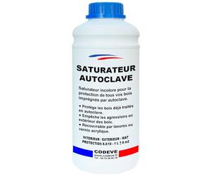 Saturateur Bois Autoclave - Codeve Bois - 1L - Intérieur/extérieur - Pour Compléter La Protection D'un Bois Déjà Imprégné En Autoclave.