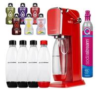 Saturateur eau gazeuse - Sodastream - Art Red - 4 bouteilles 1L sans BPA - 6 sticks goût - Cylindre CO2