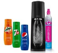 Saturateur eau gazeuse - Sodastream - Terra Black - 2 bouteilles 1L - 3 sirops Pepsi Mirinda 7UP