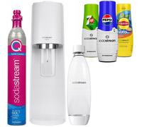 Saturateur eau gazeuse - Sodastream - Terra Blanc - 1 bouteille 1L - 3 sirops Pepsi 7UP Lipton