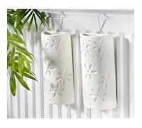 Astuceo Saturateur en Céramique - Lot de 2 - Faïence Blanche - Motifs Fleurs - Humidificateur Radiateur - 350 ML - pour Salon, Bureau, Chambre - L3 x P6 x H18 cm