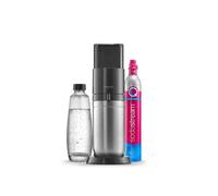 Machine à gazéifier SodaStream DUO sans cylindre de CO2 - 1 bouteille verre 1 l + 1 bouteille plastique 1 l - Passe au lave-vaisselle - Hauteur : 44 cm - Couleur : titane