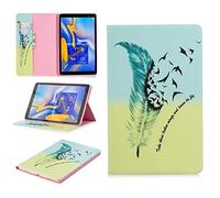 SATURCASE Beau Motif PU Cuir Flip Portefeuille Support Porte-Carte Protecteur Coque Housse Étui pour Samsung Galaxy Tab A 10.5 (2018) SM-T590 T595 (BFP-4)