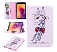 SATURCASE Beau Motif PU Cuir Flip Portefeuille Support Porte-Carte Protecteur Coque Housse Étui pour Samsung Galaxy Tab A 8.0 (2017) SM-T380 T385 (BFP-6)