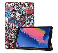 SATURCASE Beau PU Cuir Flip Pliable Folio Stand Protecteur Tablette Housse Étui Coque pour Samsung Galaxy Tab A 8.0 (2019) with S Pen SM-P200 P205 (KN-8)