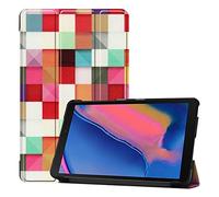 SATURCASE Beau PU Cuir Flip Pliable Folio Stand Protecteur Tablette Housse Étui Coque pour Samsung Galaxy Tab A 8.0 (2019) with S Pen SM-P200 P205 (KN-3)