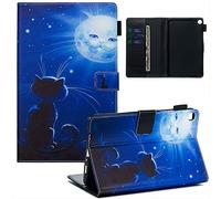 SATURCASE Beau PU Cuir Magnétique Flip Portefeuille Support Porte-Carte Protecteur Housse Étui pour Samsung Galaxy Tab A 8.0 (2019) with S Pen SM-P200 P205 (YPW-7