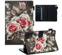 SATURCASE Beau PU Cuir Magnétique Flip Portefeuille Support Porte-Carte Protecteur Housse Étui pour Samsung Galaxy Tab A 8.0 (2019) with S Pen SM-P200 P205 (YPW-6