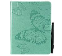 SATURCASE Coque pour Apple iPad 2 3 4, Papillon Gaufrage PU Cuir Magnétique Flip Portefeuille Support Porte-Carte Protecteur Housse Étui pour Apple iPad 2 3 4 (BU-Vert)