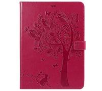 SATURCASE Coque pour Apple iPad Pro 11 (2018), Arbre à Chat PU Cuir Magnétique Flip Portefeuille Support Porte-Carte Protecteur Housse Étui pour Apple iPad Pro 11 (2018) (MS-Rouge)
