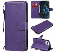 SATURCASE Coque pour Apple iPhone 12 Pro Max, Classique PU Cuir Magnétique Flip Portefeuille Support Porte-Carte Protecteur Housse Étui avec Dragonne pour Apple iPhone 12 Pro Max (XD-Violet)