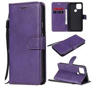 SATURCASE Coque pour Google Pixel 5, Classique PU Cuir Magnétique Flip Portefeuille Support Porte-Carte Protecteur Housse Étui avec Dragonne pour Google Pixel 5 (XD-Violet)