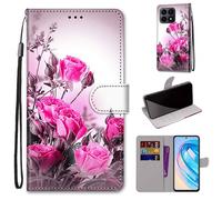 Saturcase Coque Pour Honor X8a, Beau Pu Cuir Magnétique Flip Portefeuille Support Porte-Carte Dragonne Protecteur Housse Étui Pour Honor X8a (Dk-17)