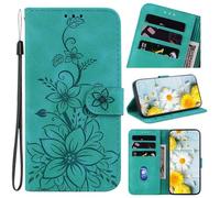 SATURCASE Coque pour Huawei P Smart Z, Lily PU Cuir Flip Double Magnétique Portefeuille Support Emplacements pour Cartes Dragonne Housse de Protection pour Huawei P Smart Z / Y9 Prime 2019 (BH-Vert)