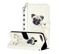 SATURCASE Coque pour Huawei Y7 2018 / Y7 Prime 2018, Beau 3D PU Cuir Magnétique Flip Portefeuille Support Porte-Carte Dragonne Protecteur Housse Étui pour Huawei Y7 2018 / Y7 Prime 2018 (YR-8)