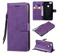 SATURCASE Coque pour Motorola Moto E6 Play, Classique PU Cuir Magnétique Flip Portefeuille Support Porte-Carte Protecteur Housse Étui avec Dragonne pour Motorola Moto E6 Play (XD-Violet)