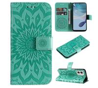 SATURCASE Coque pour Motorola Moto G13 G23 G53, Fleur du Soleil Gaufrage PU Cuir Magnétique Flip Portefeuille Support Porte-carte Protecteur Housse Étui avec Dragonne pour Motorola Moto G13 G23 G53 (T