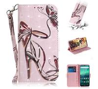 SATURCASE Coque pour Nokia 1.3, Beau 3D Motif PU Cuir Magnétique Flip Portefeuille Support Porte-Carte Protecteur Housse Étui avec Dragonne pour Nokia 1.3 (TD-5)