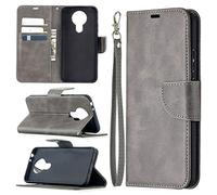 SATURCASE Coque pour Nokia 3.4, Luxe PU Cuir Magnétique Flip Portefeuille Support Porte-Carte Dragonne Protecteur Housse Étui pour Nokia 3.4 (YZ-Gris)