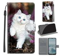 SATURCASE Coque pour Nokia G20 / Nokia G10 / Nokia 6.3, Beau PU Cuir Magnétique Flip Portefeuille Support Porte-Carte Dragonne Protecteur Housse Étui pour Nokia G20 / Nokia G10 / Nokia 6.3 (DY-10)