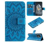 SATURCASE Coque pour OnePlus 12R / OnePlus Ace 3, Fleur du Soleil Gaufrage PU Cuir Magnétique Flip Portefeuille Support Porte-carte Protecteur Housse Étui avec Dragonne pour OnePlus 12R / OnePlus Ace 