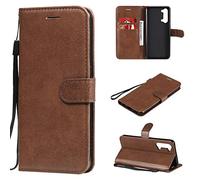 SATURCASE Coque pour Oppo Find X2 Lite, Classique PU Cuir Magnétique Flip Portefeuille Support Porte-Carte Protecteur Housse Étui avec Dragonne pour Oppo Find X2 Lite (XD-Marron)