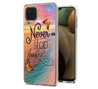 SATURCASE Coque pour Samsung Galaxy A12, belle coque ultra fine en silicone TPU souple bordure PC panneau de protection arrière pour Samsung Galaxy A12 (YL-5)