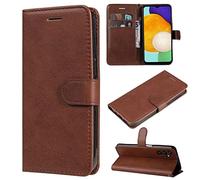 SATURCASE Coque pour Samsung Galaxy A13 5G, Classique PU Cuir Magnétique Flip Portefeuille Support Porte-carte Protecteur Housse Étui avec Dragonne pour Samsung Galaxy A13 5G (XD-Marron)