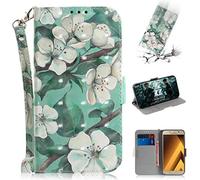 SATURCASE Coque pour Samsung Galaxy A3 (2017), Beau 3D Motif PU Cuir Magnétique Flip Portefeuille Support Porte-Carte Protecteur Housse Étui avec Dragonne pour Samsung Galaxy A3 (2017) (TD-1)