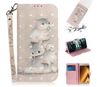 SATURCASE Coque pour Samsung Galaxy A5 (2017), Beau 3D Motif PU Cuir Magnétique Flip Portefeuille Support Porte-Carte Protecteur Housse Étui avec Dragonne pour Samsung Galaxy A5 (2017) (TD-7)