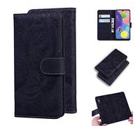 SATURCASE Coque pour Samsung Galaxy A70 / A70S, Gaufrage Tigre PU Cuir Magnétique Flip Portefeuille Support Porte-Carte Protecteur Housse Étui pour Samsung Galaxy A70 / A70S (TI-Noir)