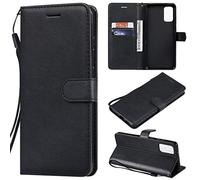 SATURCASE Coque pour Samsung Galaxy S20 Plus 6.7", Classique PU Cuir Magnétique Flip Portefeuille Support Porte-Carte Protecteur Housse Étui avec Dragonne pour Samsung Galaxy S20 Plus 6.7" (XD-Noir)