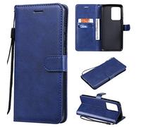 SATURCASE Coque pour Samsung Galaxy S20 Ultra 6.9", Classique PU Cuir Magnétique Flip Portefeuille Support Porte-carte Protecteur Housse Étui avec Dragonne pour Samsung Galaxy S20 Ultra 6.9" (XD-Bleu)