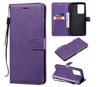 SATURCASE Coque pour Samsung Galaxy S20 Ultra 6.9", Classique PU Cuir Magnétique Flip Portefeuille Support Porte-Carte Housse Étui avec Dragonne pour Samsung Galaxy S20 Ultra 6.9" (XD-Violet)