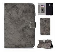 SATURCASE Coque pour Samsung Galaxy Tab A 8.0 (2017), Style Rétro PU Cuir Magnétique Flip Portefeuille Support Porte-Carte Housse Étui pour Samsung Galaxy Tab A 8.0 (2017) SM-T380 T385 (RE-Gris)