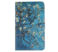 SATURCASE Coque pour Samsung Galaxy Tab S 8.4 SM-T700, Beau PU Cuir Magnétique Flip Portefeuille Support Porte-Carte Protecteur Housse Étui pour Samsung Galaxy Tab S 8.4 SM-T700 Plum Flower