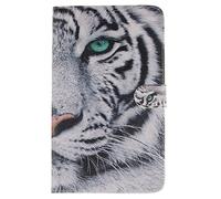 SATURCASE Coque pour Samsung Galaxy Tab S 8.4 SM-T700, Beau PU Cuir Magnétique Flip Portefeuille Support Porte-Carte Protecteur Housse Étui pour Samsung Galaxy Tab S 8.4 SM-T700 Cool Tiger