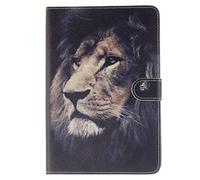 SATURCASE Coque pour Samsung Galaxy Tab S2 8.0 SM-T710 T715, Beau PU Cuir Magnétique Flip Portefeuille Support Porte-Carte Protecteur Housse Étui pour Samsung Galaxy Tab S2 8.0 SM-T710 T715 Cool Lion