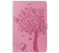 SATURCASE Coque pour Samsung Galaxy Tab S4 10.5, Arbre à Chat PU Cuir Magnétique Flip Portefeuille Support Porte-Carte Protecteur Housse Étui pour Samsung Galaxy Tab S4 10.5 SM-T830 T835 (MS-Pink)