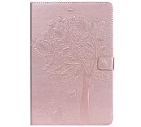 SATURCASE Coque pour Samsung Galaxy Tab S4 10.5, Arbre à Chat PU Cuir Magnétique Flip Portefeuille Support Porte-Carte Protecteur Housse Étui pour Samsung Galaxy Tab S4 10.5 SM-T830 T835 (MS-Or Rose)