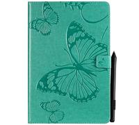 SATURCASE Coque pour Samsung Galaxy Tab S4 10.5, Papillon PU Cuir Magnétique Flip Portefeuille Support Porte-Carte Protecteur Housse Étui pour Samsung Galaxy Tab S4 10.5 SM-T830 T835 (BU-Vert)