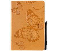 SATURCASE Coque pour Samsung Galaxy Tab S4 10.5, Papillon PU Cuir Magnétique Flip Portefeuille Support Porte-Carte Protecteur Housse Étui pour Samsung Galaxy Tab S4 10.5 SM-T830 T835 (BU-Jaune)