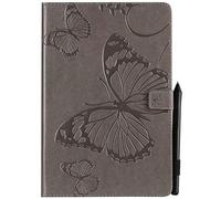 SATURCASE Coque pour Samsung Galaxy Tab S4 10.5, Papillon PU Cuir Magnétique Flip Portefeuille Support Porte-Carte Protecteur Housse Étui pour Samsung Galaxy Tab S4 10.5 SM-T830 T835 (BU-Gris)