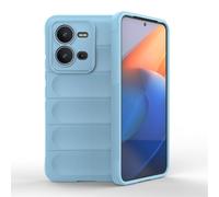 SATURCASE Coque pour Vivo V25 5G / V25E / X80 Lite, doux pour la peau, anti-chute, Airbag en silicone TPU souple (AB-Bleu)
